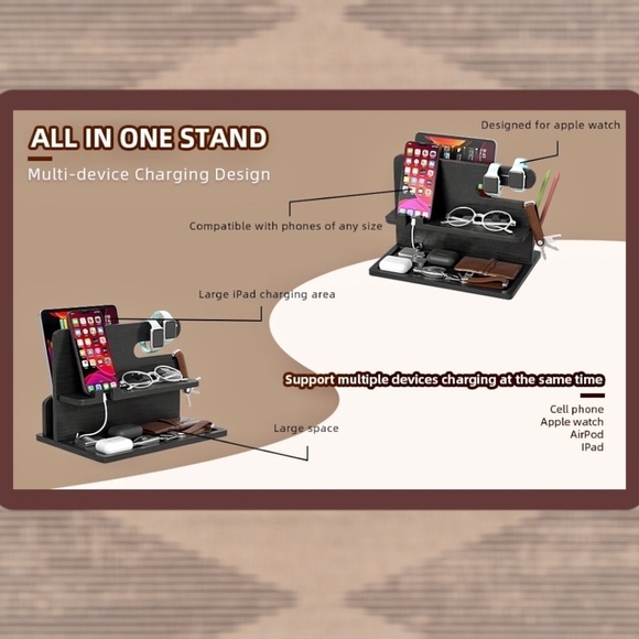 NWT Bamboo Organizer for Phone/iPad/Tablet/Personal Items - Picture 7 of 12